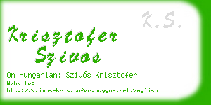 krisztofer szivos business card